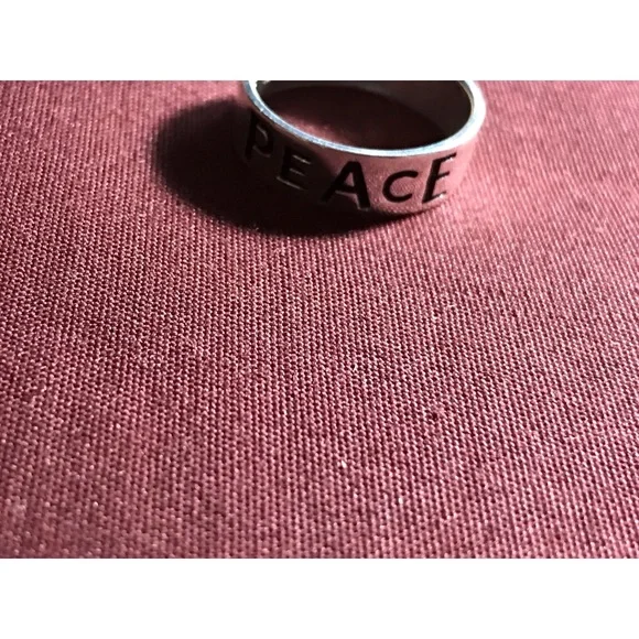 Sterling Silver Peace Band Ring Size 8 - Picture 11 of 16